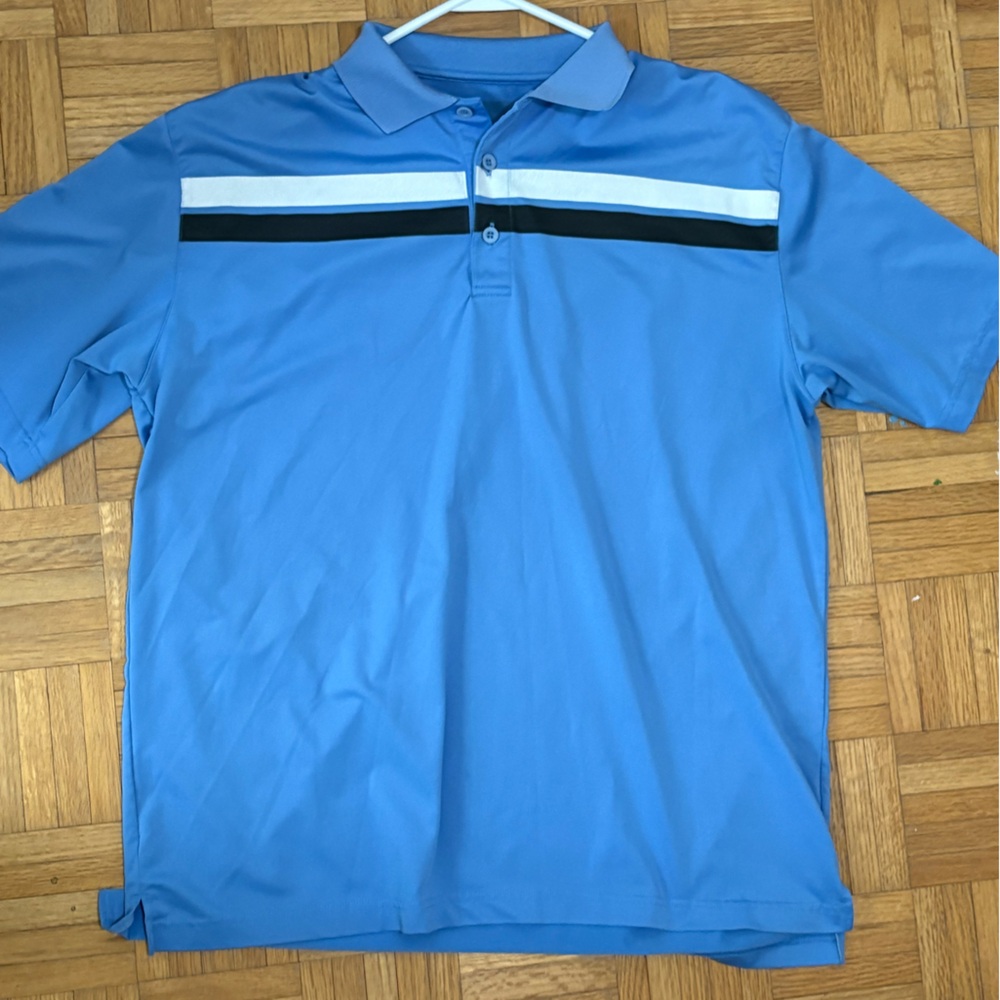 Men's Blue Polo Shirt with Stripes